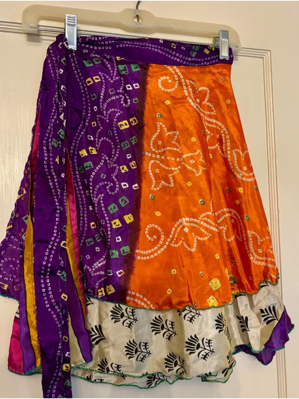 EARTHBOUND Purple and Orange Patchwork Boho Skirt